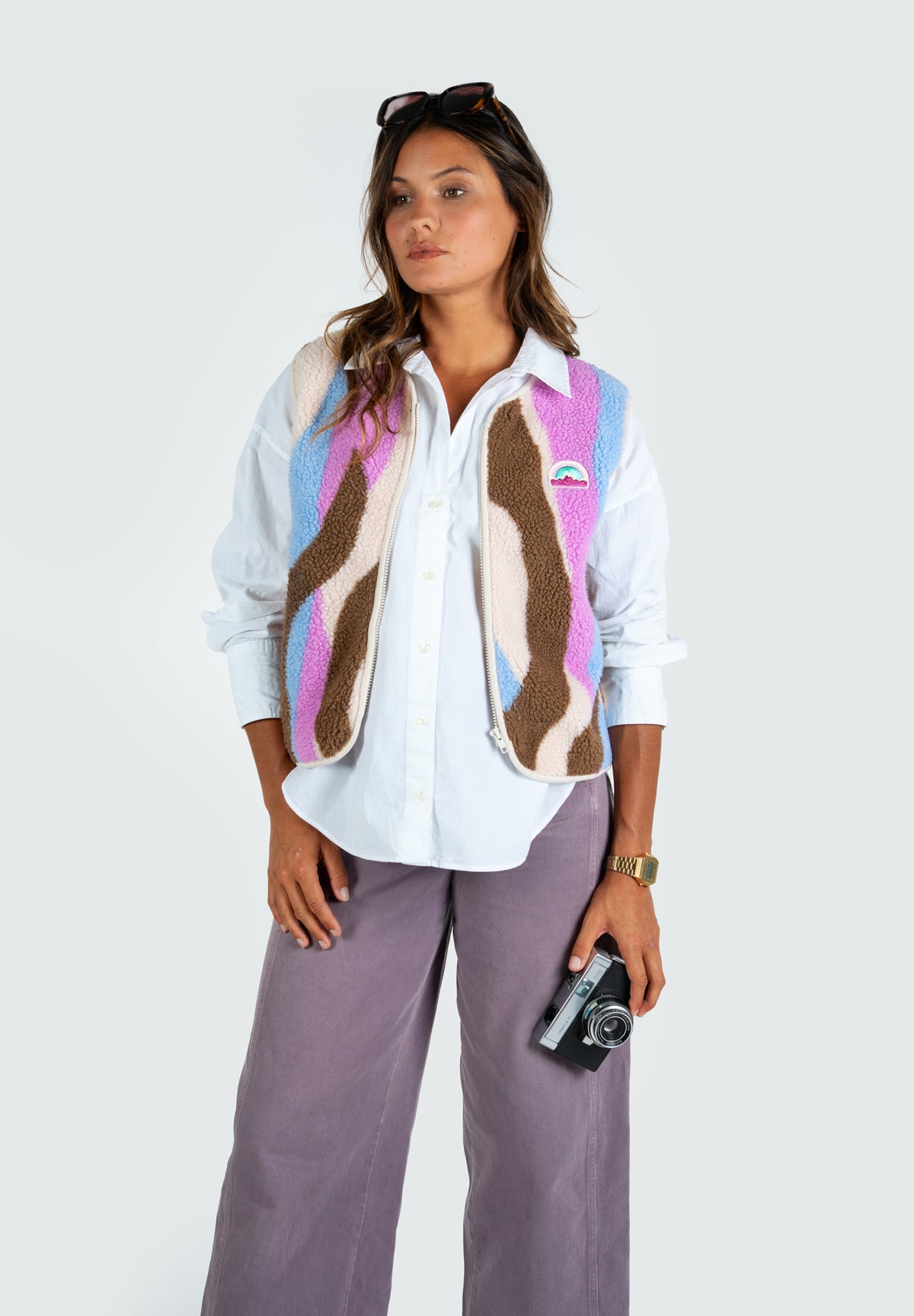 Gilet FLORA Sherpa Pink