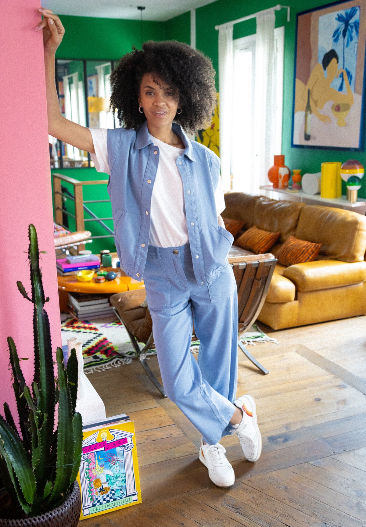 Pantalon GIULIA Twill Faded Denim – photo 1