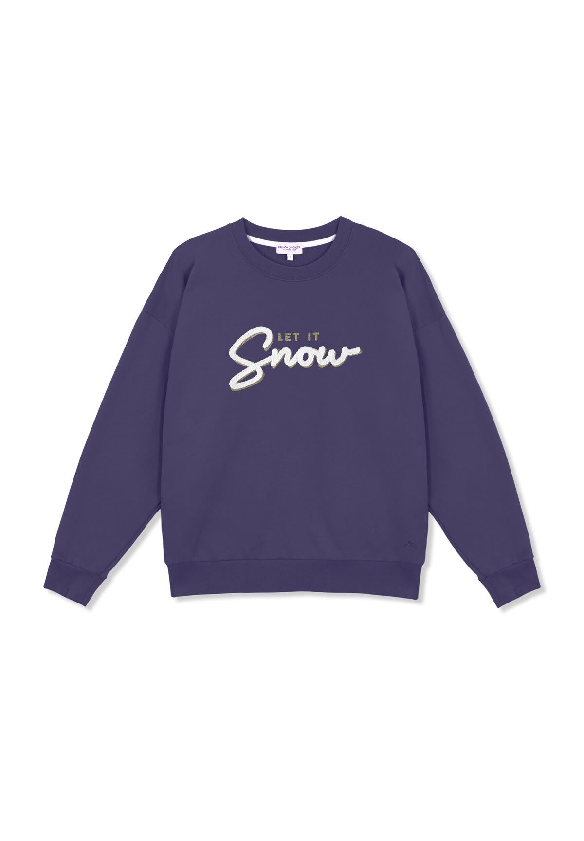 Sweatricotin Rosa LET IT SNOW Blue Violet