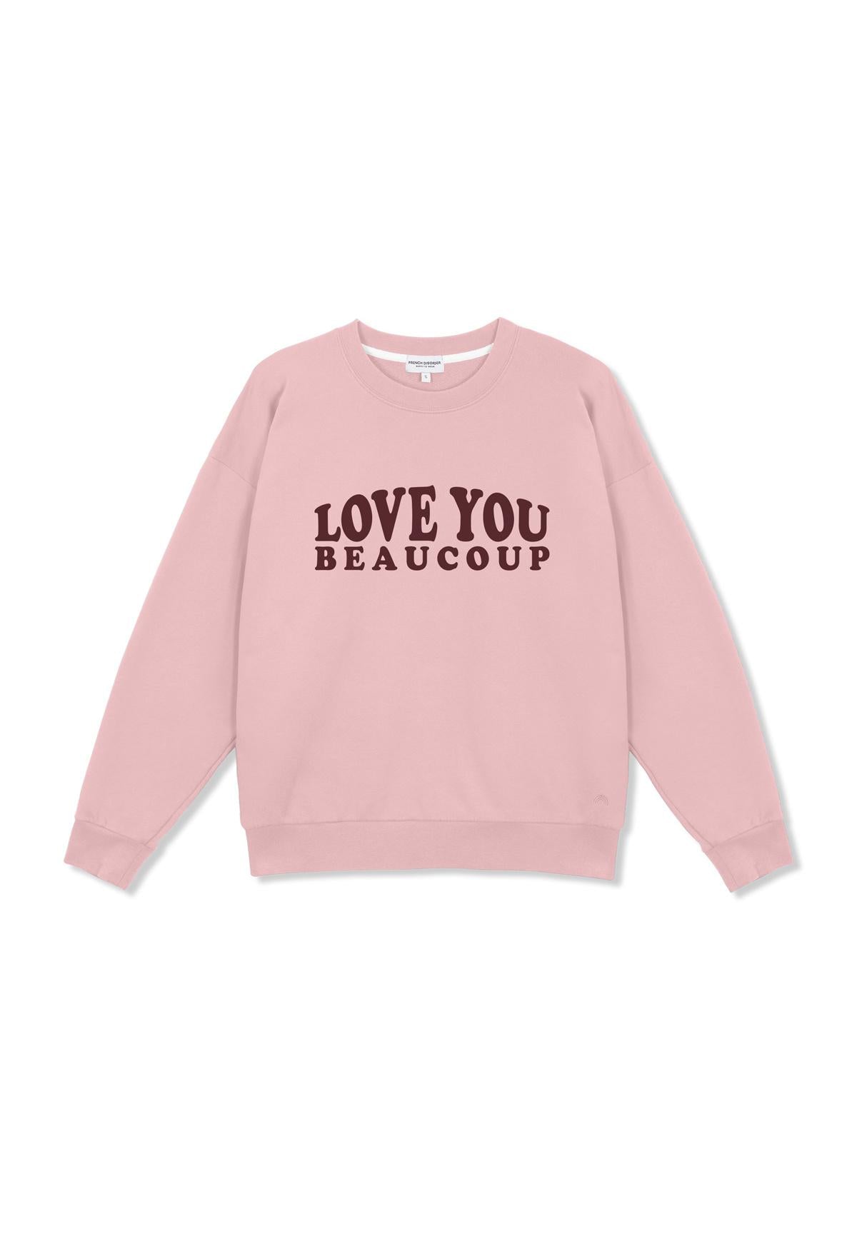 Sweat Rosa LOVE YOU BEAUCOUP Light Pink