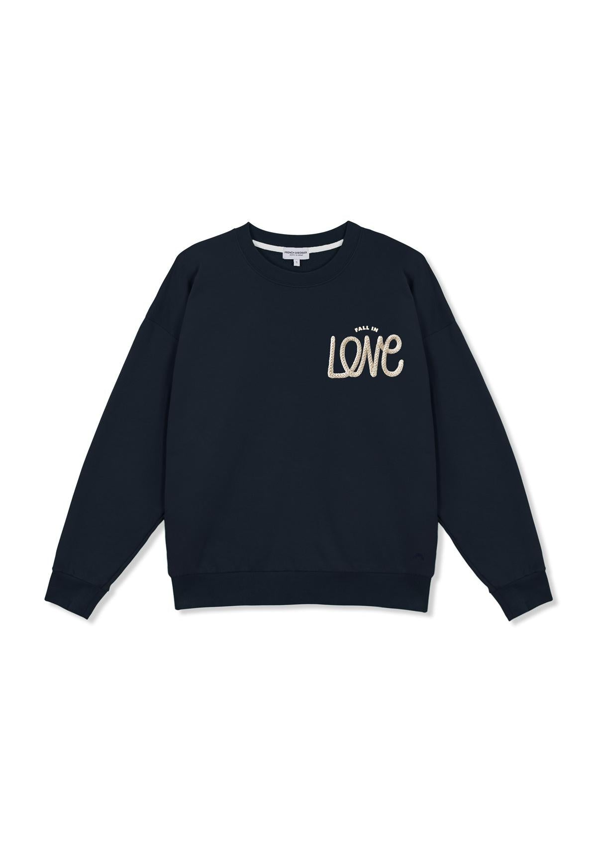 Sweatricotin Rosa FALL IN LOVE Navy