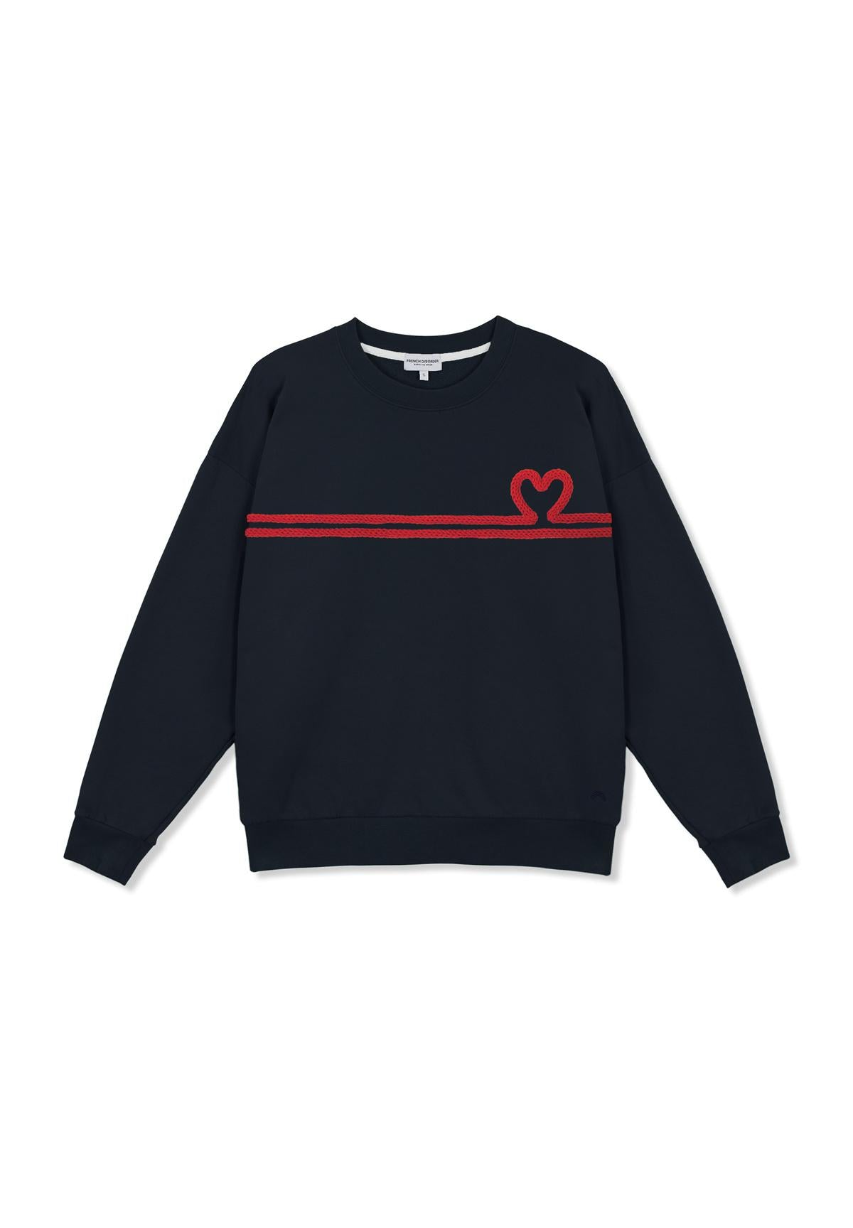 Sweatricotin Rosa HEART Navy