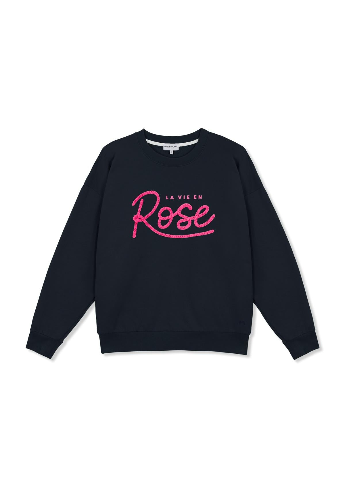 Sweatricotin Rosa LA VIE EN ROSE Navy