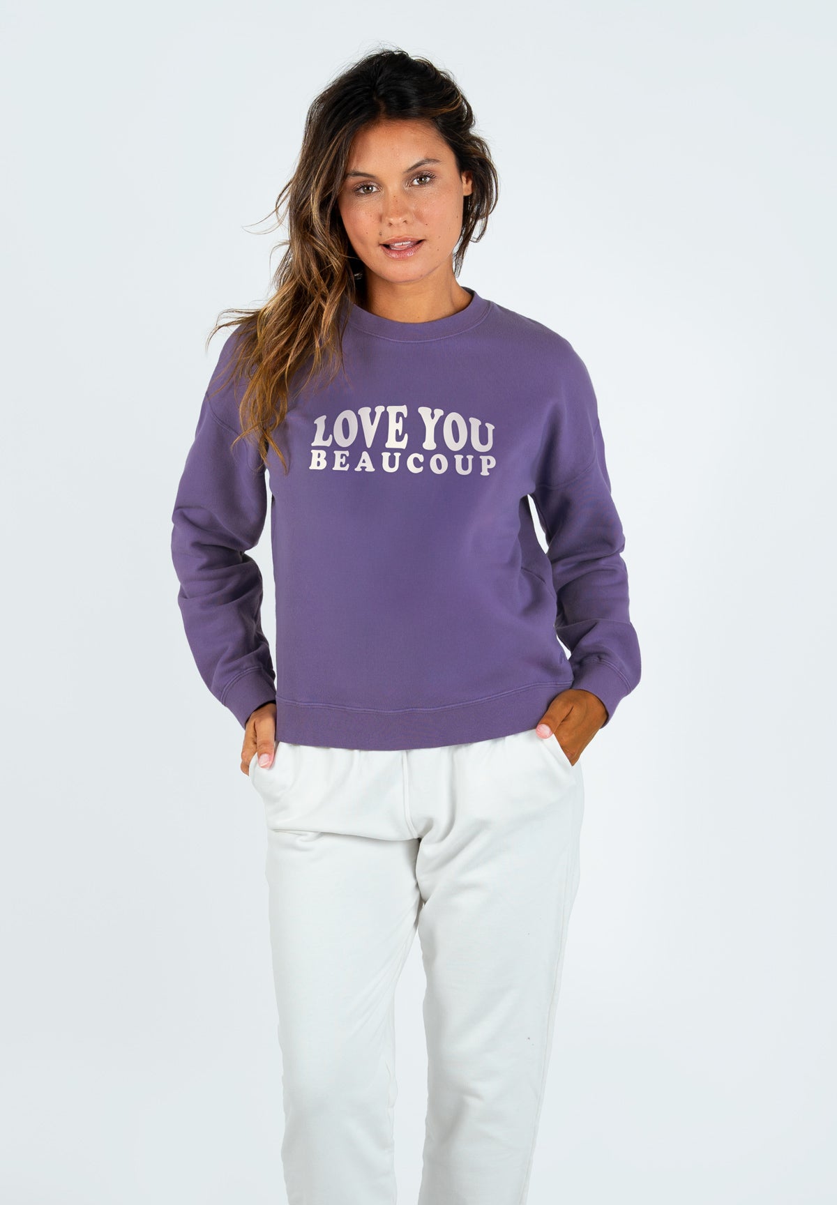 Sweat Rosa LOVE YOU BEAUCOUP Purple