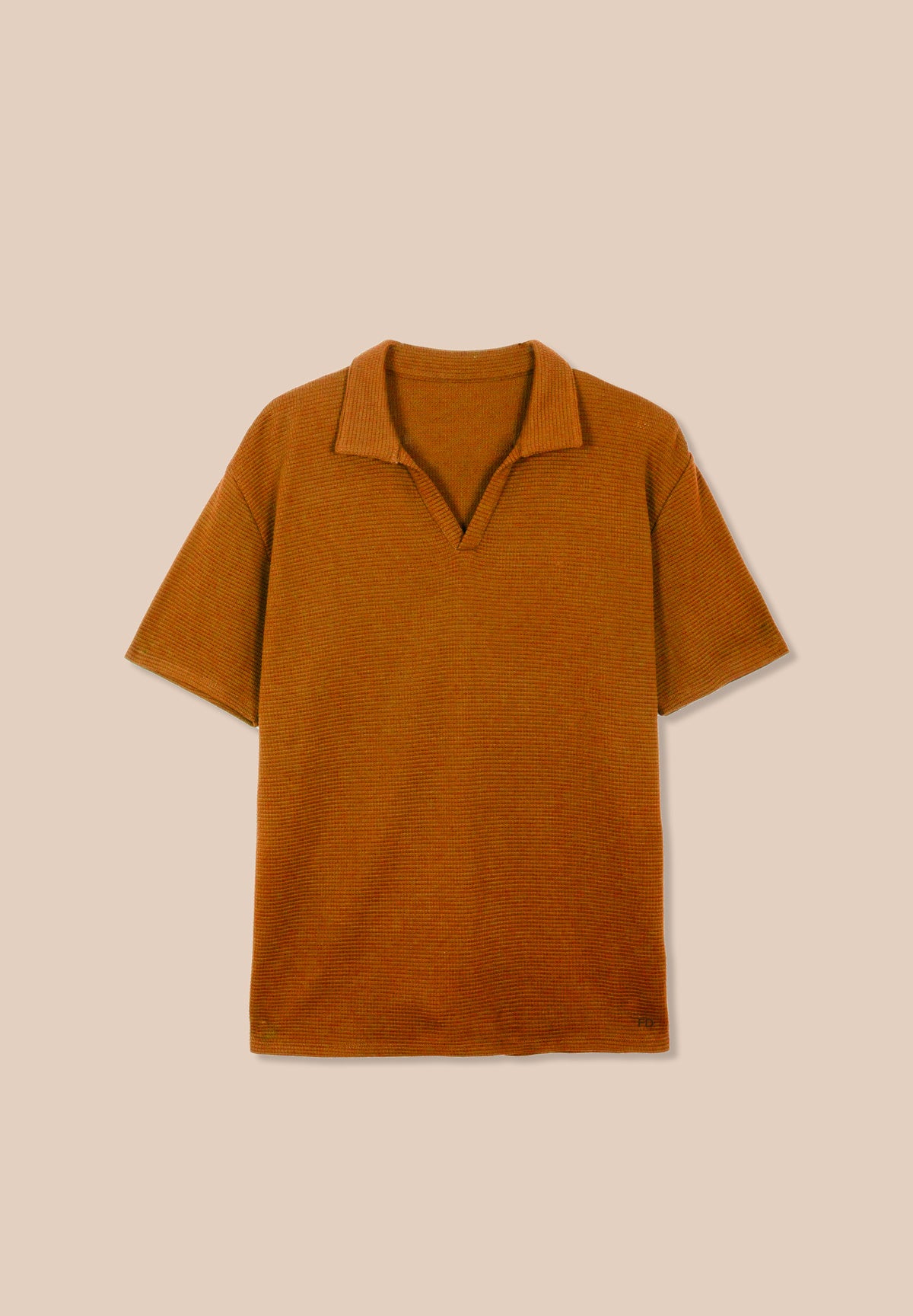 Polo VICTOR Gaufré Caramel – photo 1
