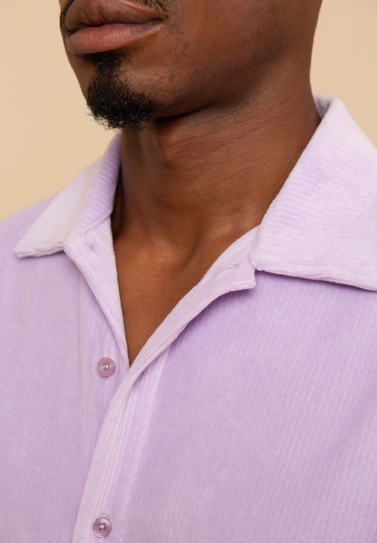 Surchemise KEANU Côtelé Lilac – photo 3