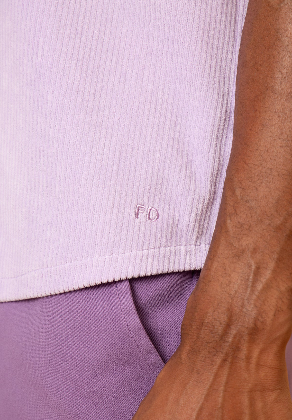 Surchemise KEANU Côtelé Lilac – photo 4