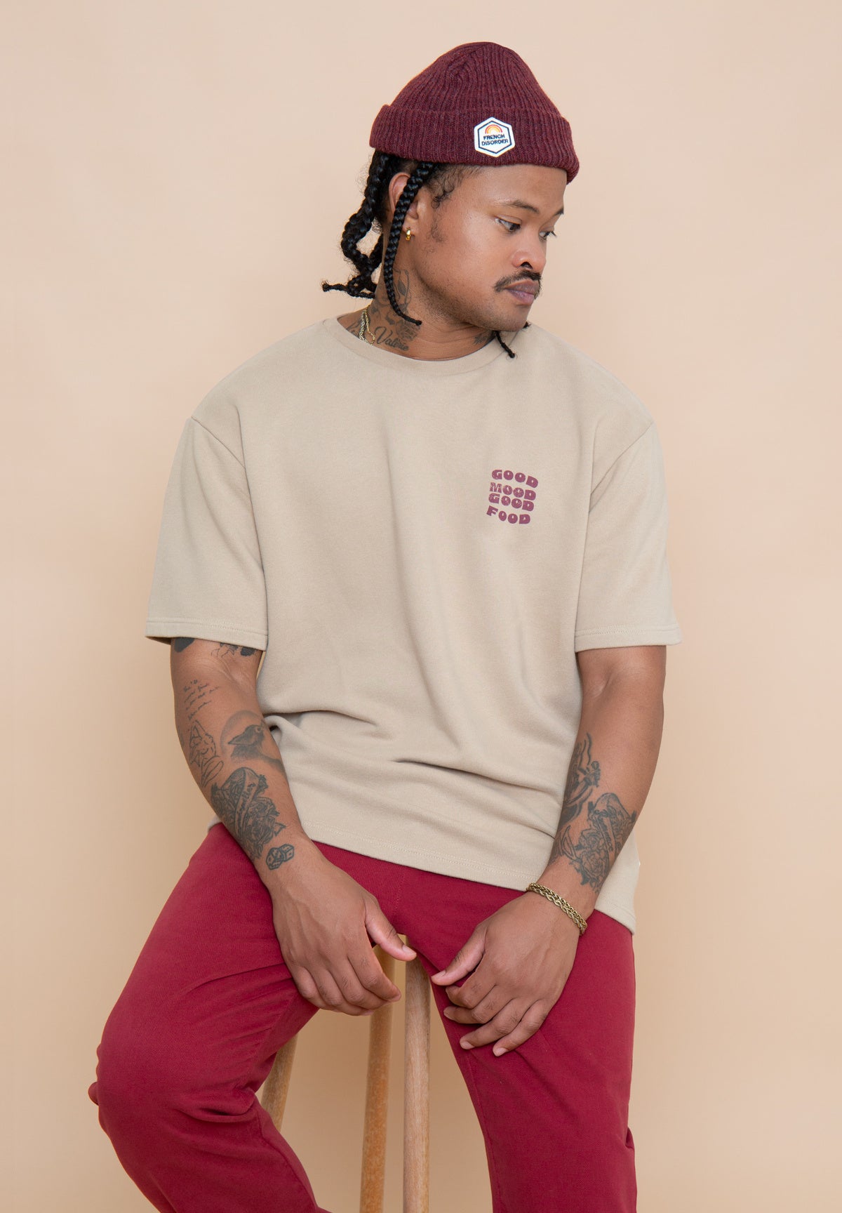 Sweat Martin GOOD MOOD FOOD Taupe – photo 1