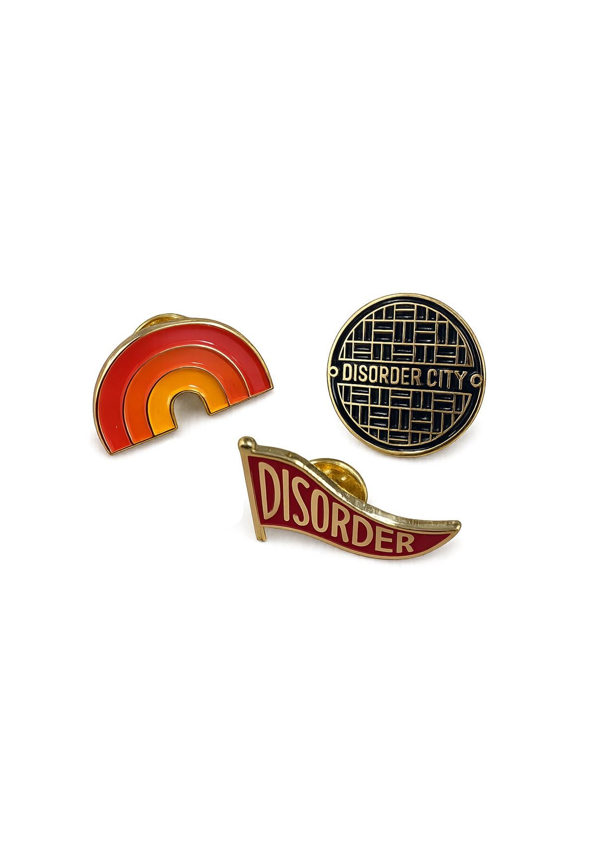 Lot de 3 PINS Burgundy