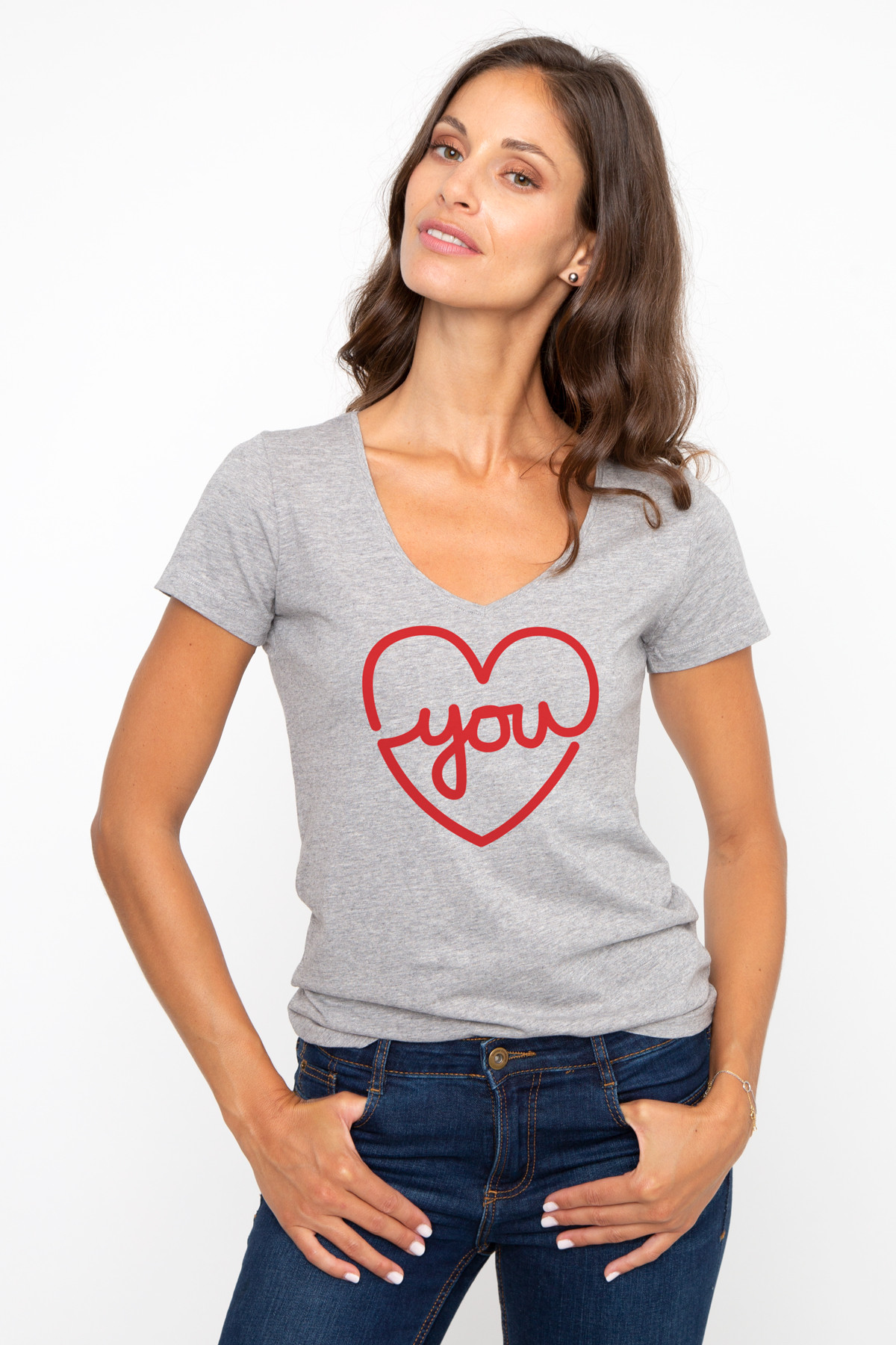 T-shirt col V LOVE YOU French Disorder