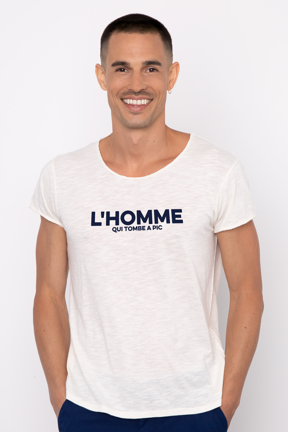 Photo de STOP Tshirt coton flammé L'HOMME QUI TOMBE A PIC chez French Disorder