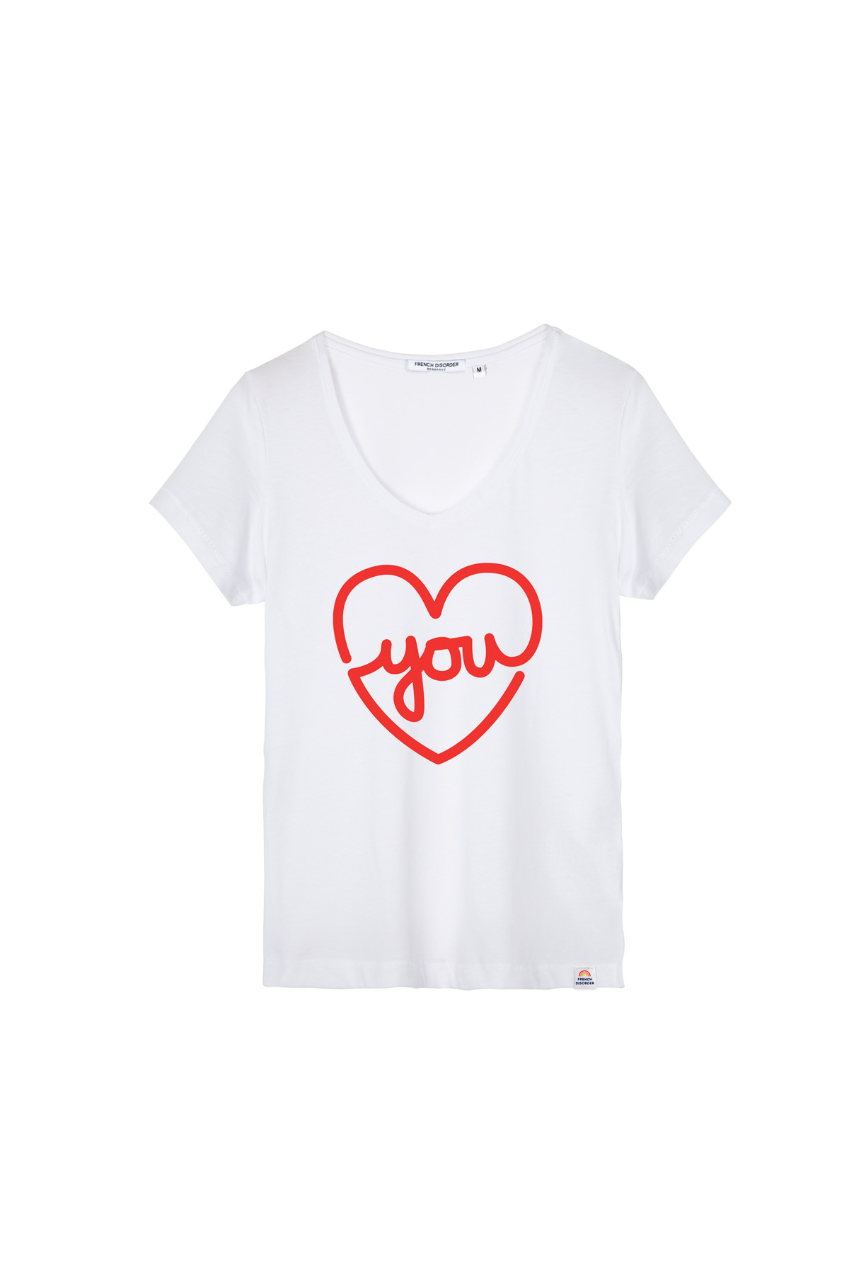 T-shirt col V LOVE YOU