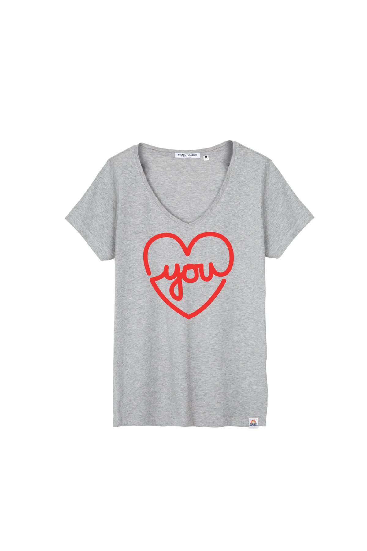 T-shirt col V LOVE YOU