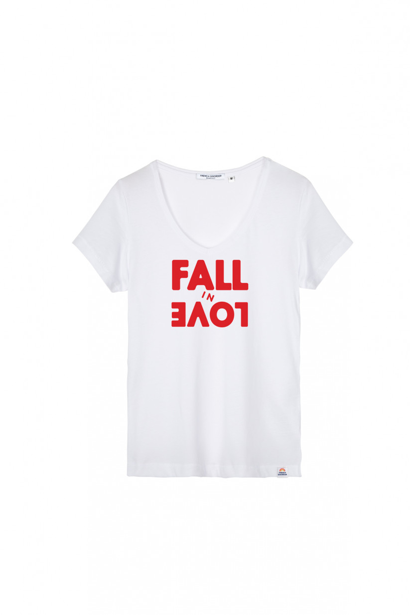 T-shirt col V FALL IN LOVE