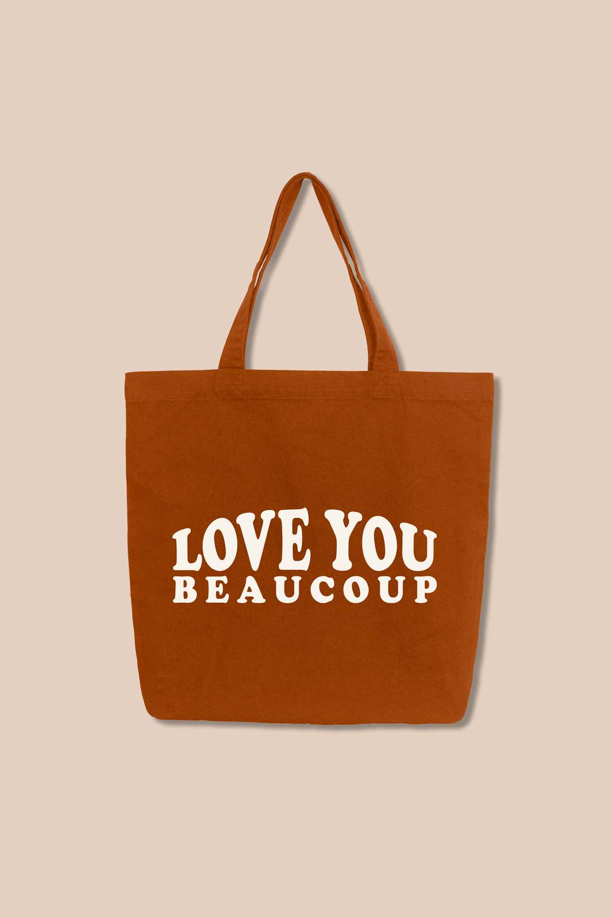 Tote Bag Canvas LOVE YOU BEAUCOUP Tote Bag Canvas LOVE YOU BEAUCOUP