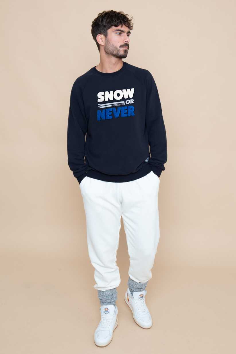 Sweat Clyde Warmy Broderie SNOW OR NEVER