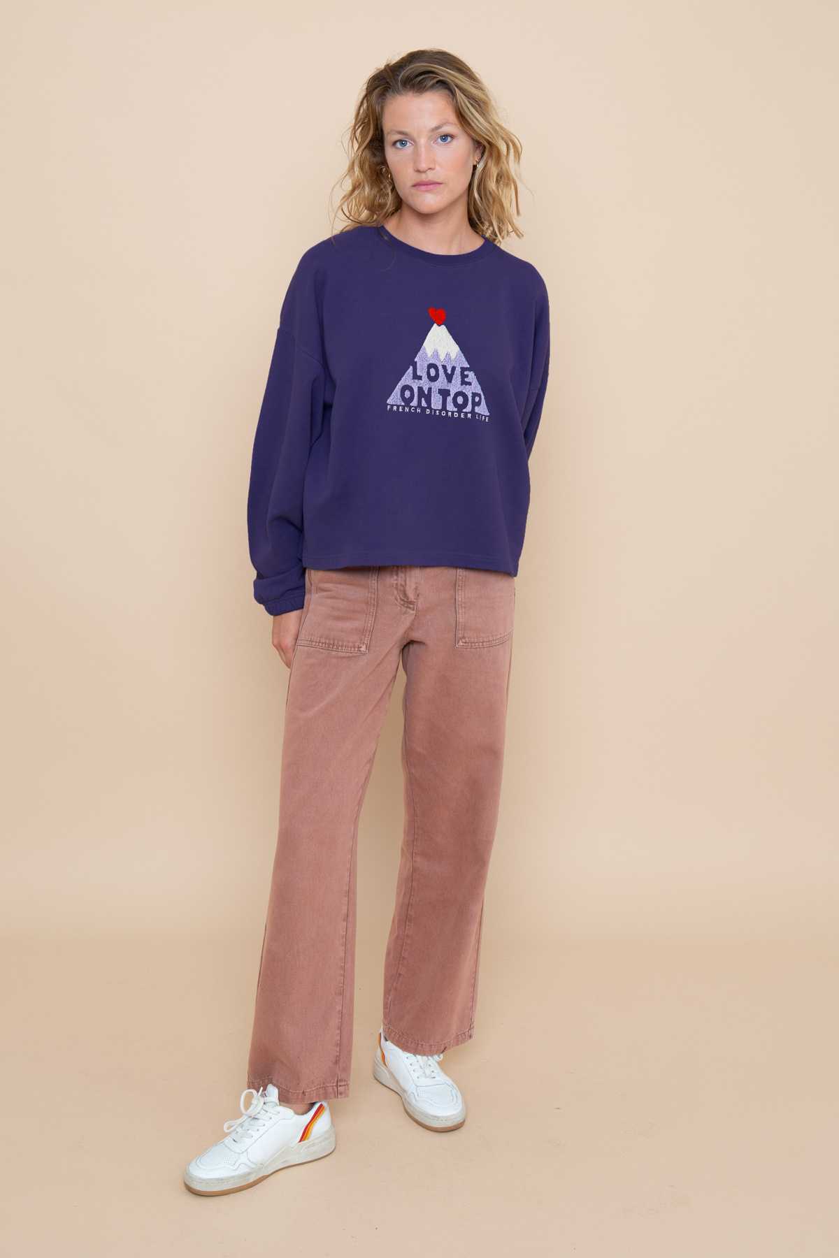 Sweat Nora Warmy Broderie LOVE ON TOP