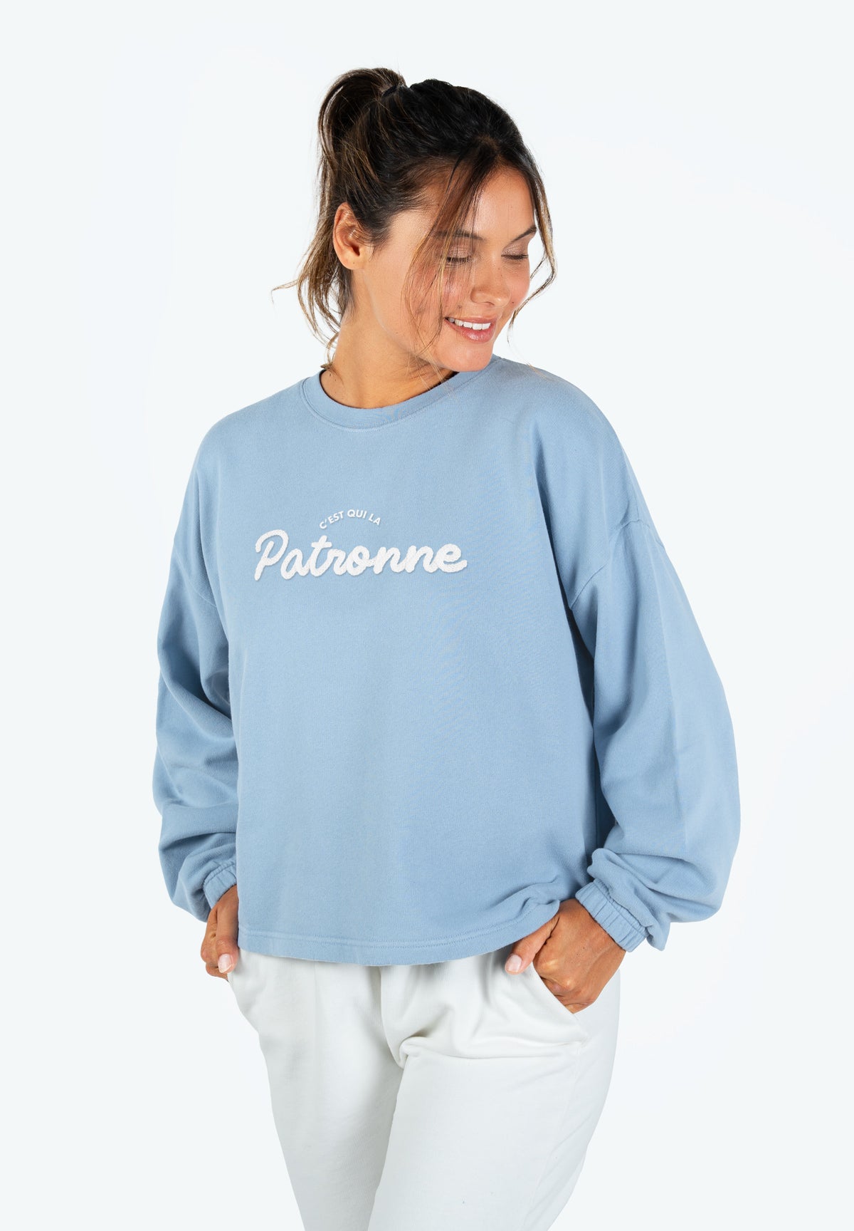 Sweatricotin Nora PATRONNE Faded Denim