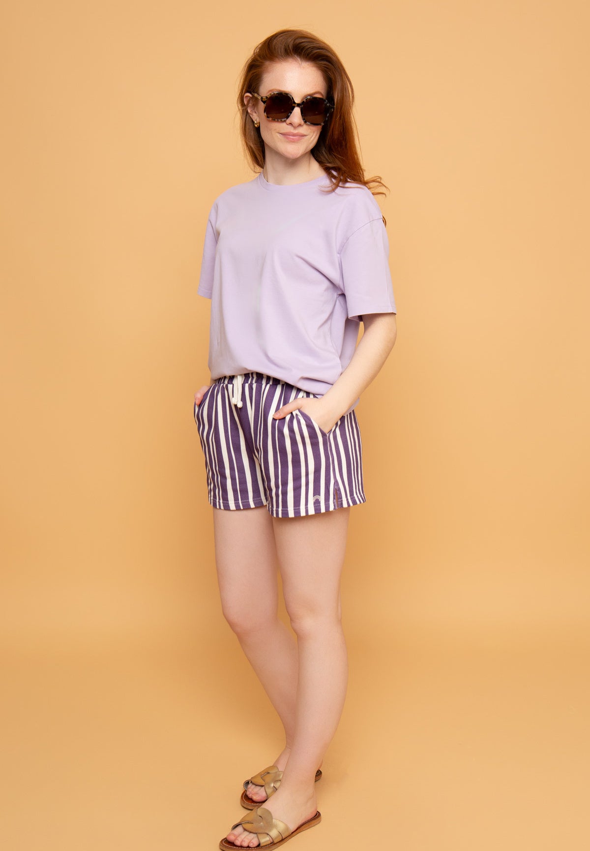 Short ELSA Stripes Purple – photo 1