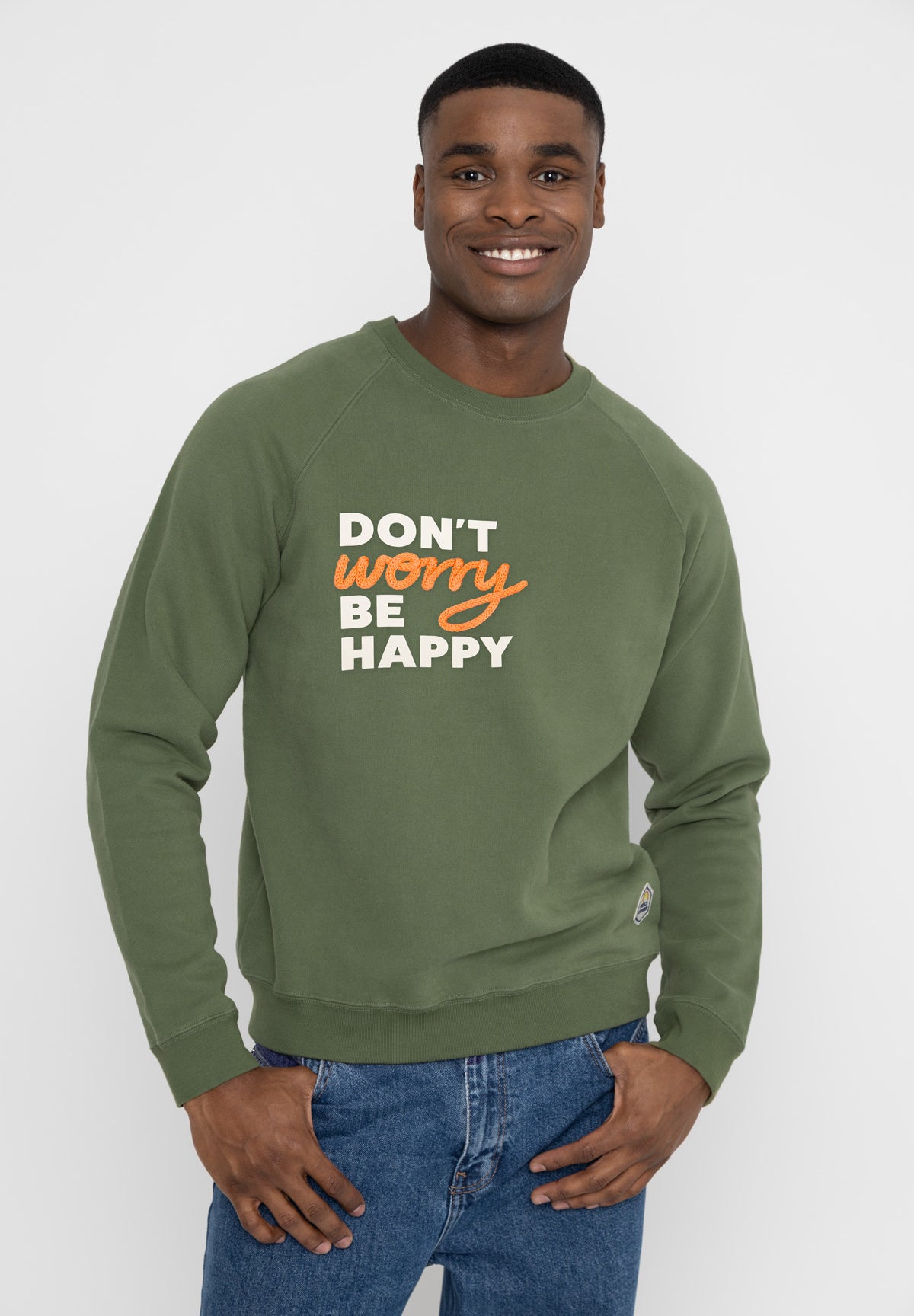 Sweatricotin Clyde DON'T WORRY Khaki – photo 1